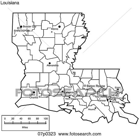 Clipart - louisiana county map. Fotosearch