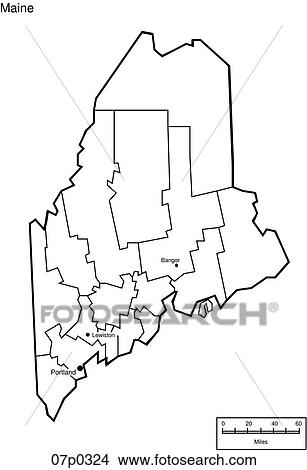 Clipart - maine county map. Fotosearch
