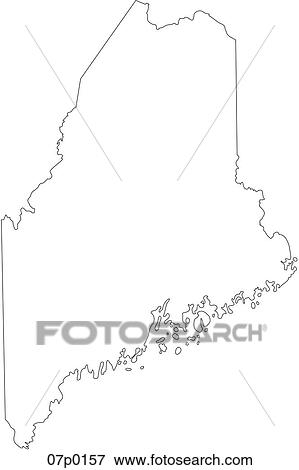 Clip Art - maine map. Fotosearch