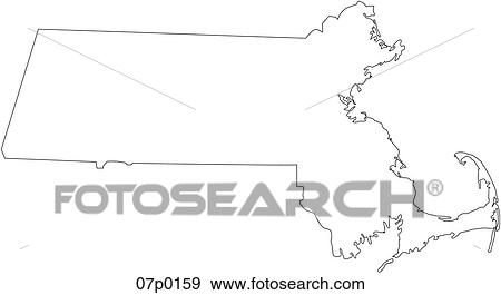 Clip Art - massachusetts map. Fotosearch