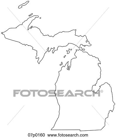 michigan map View Large Clip Art Graphic Clipart - michigan map. Fotosearch