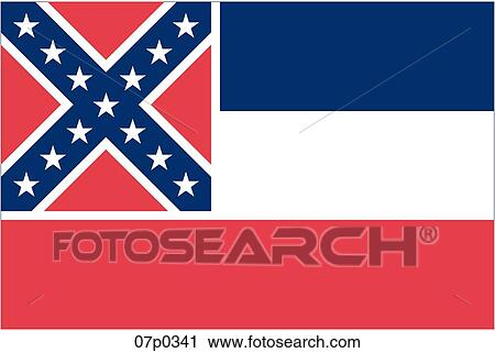 Clipart - mississippi flag, 1996. Fotosearch