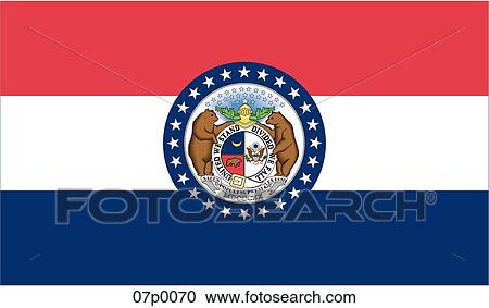 Clipart - missouri flag. Fotosearch