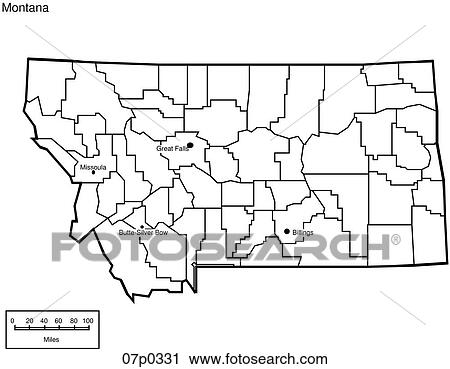 Clipart - montana county map. Fotosearch