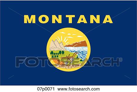 Clipart - montana flag. Fotosearch