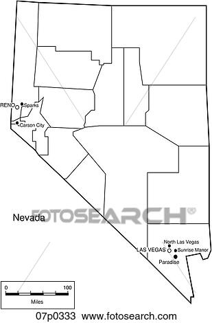 Clipart - nevada county map. Fotosearch