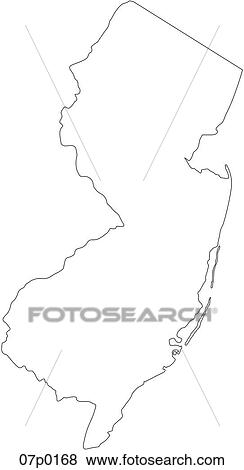 Clip Art - new jersey map. Fotosearch