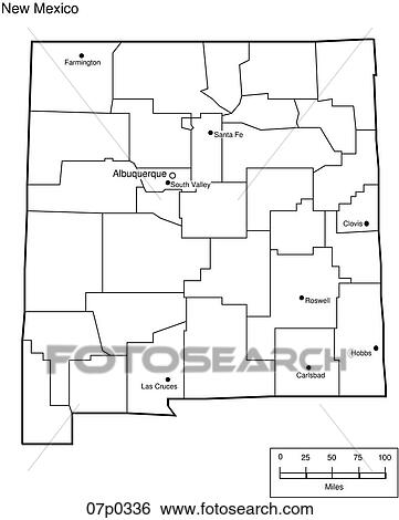 Clip Art - new mexico county map. Fotosearch