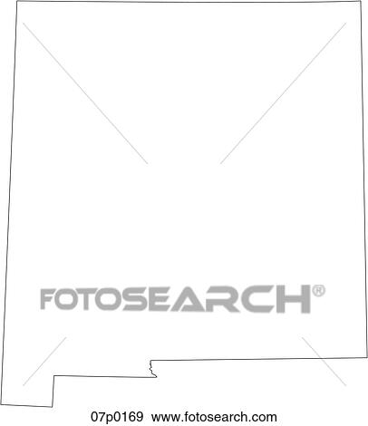 Clip Art - new mexico map. Fotosearch