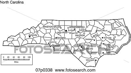 Clip Art - north carolina county map. Fotosearch