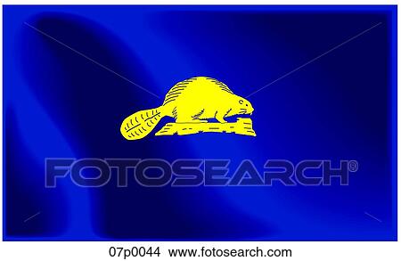 Clipart - oregon flag back. Fotosearch