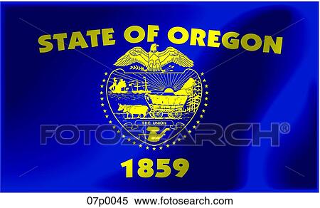 Clipart - oregon flag shade. Fotosearch