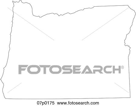 Clipart - oregon map. Fotosearch