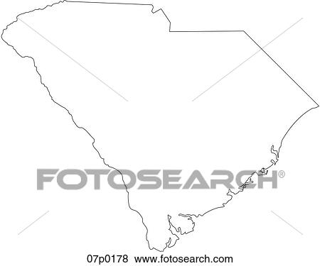 Clip Art - south carolina map. Fotosearch