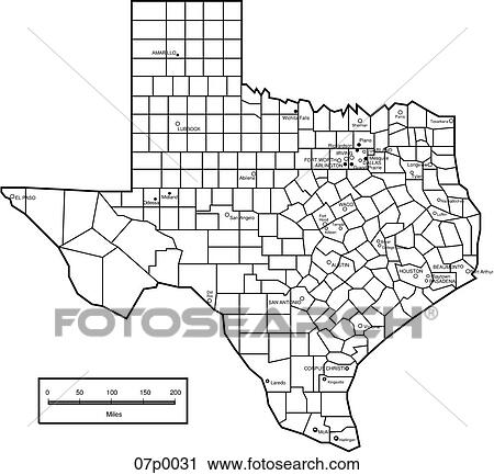 Clipart - texas county map. Fotosearch