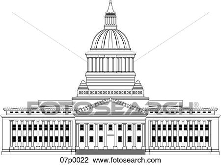 Clipart - washington capitol. Fotosearch