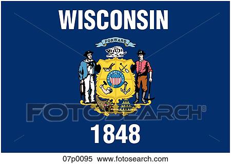 wisconsin flag View Large Clip Art Graphic Clipart - wisconsin flag. Fotosearch