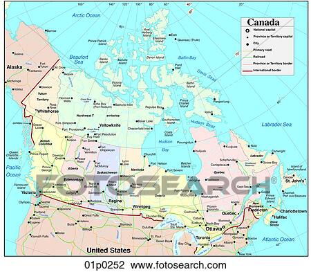Clipart - canada map. Fotosearch