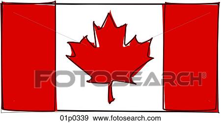 Clip Art - canadian flag sketched. Fotosearch