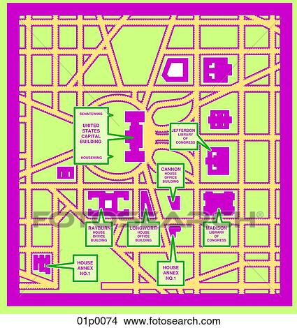 Clipart - capital hill map. Fotosearch