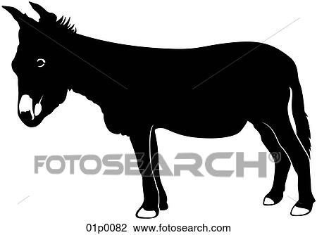 Clipart - donkey 1. Fotosearch