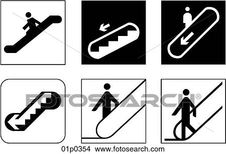 Clipart - escalator down. Fotosearch