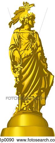 Clipart - freedom statue. Fotosearch