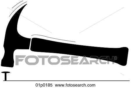 hammer and nail View Large Clip Art Graphic Clipart - hammer and nail. Fotosearch