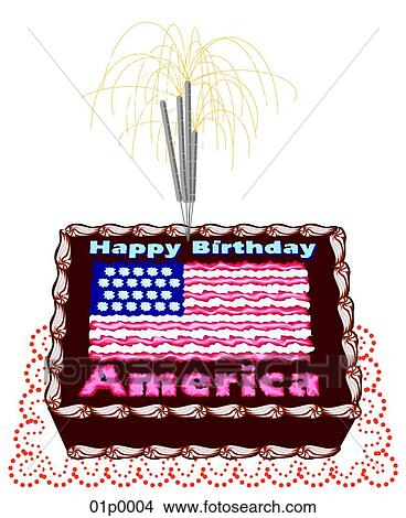 Clipart - happy birthday america. Fotosearch