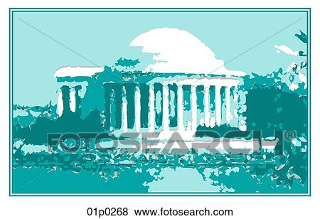 Clip Art - jefferson memorial side. Fotosearch