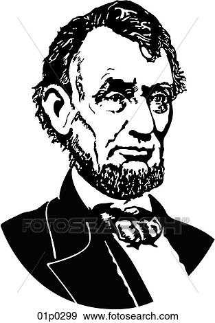 Clip Art - lincoln line drawing. Fotosearch