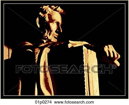 lincoln sitting View Large Clip Art Graphic Clipart - lincoln sitting. Fotosearch