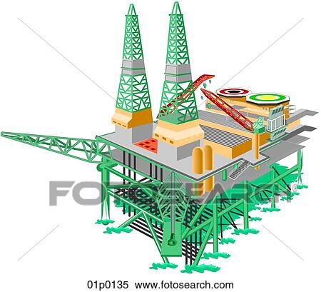 Clipart - oil derrick. Fotosearch