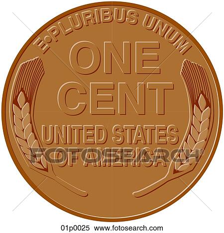 Clipart - penny (back). Fotosearch