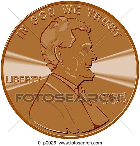 Clip Art - penny. Fotosearch