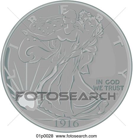 Clip Art - walking liberty. Fotosearch