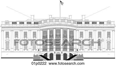 white house south View Large Clip Art Graphic Clipart - white house south. Fotosearch