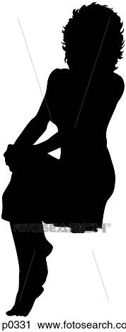 Clipart - woman sitting. Fotosearch