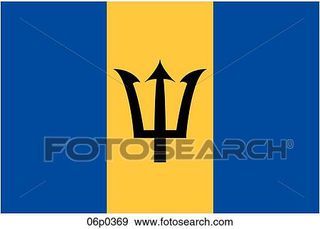 Clip Art - barbados flag. Fotosearch