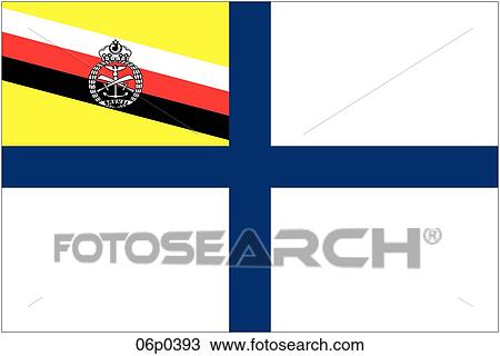 Clipart - brunei flag, war ensign. Fotosearch