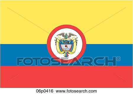 Clip Art - colombia flag, war ensign. Fotosearch