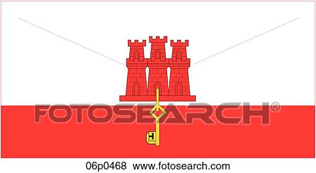 Clip Art - gibraltar flag. Fotosearch
