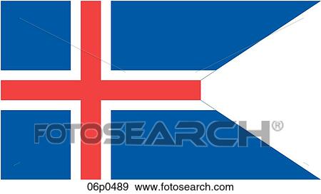 Clip Art - iceland flag, state ensign. Fotosearch