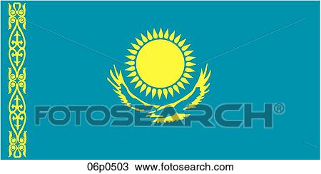 kazakhstan flag View Large Clip Art Graphic Clipart - kazakhstan flag. Fotosearch
