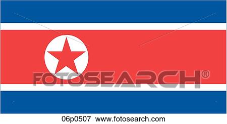 Clip Art - korea peoples dem rep flg. Fotosearch