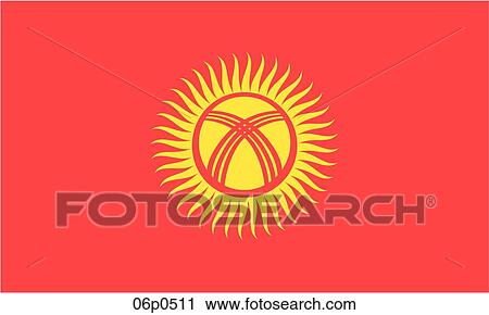 Clipart - kyrgyzstan flag. Fotosearch