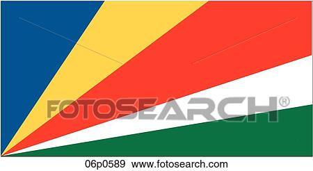 Clip Art - seychelles flag. Fotosearch