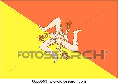 sicily flag View Large Clip Art Graphic Clipart - sicily flag. Fotosearch