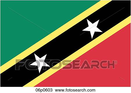 Clipart - st christopher nevis flag. Fotosearch