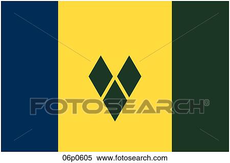 Clipart - st vincent flag. Fotosearch